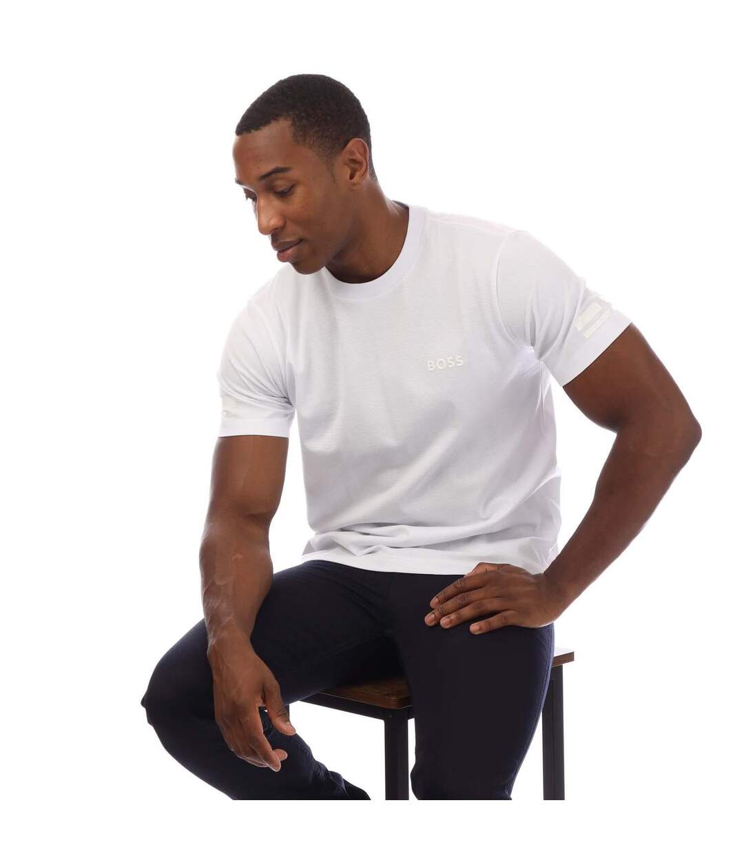 T-shirt Style Logo Homme Blanc Hugo Boss-1