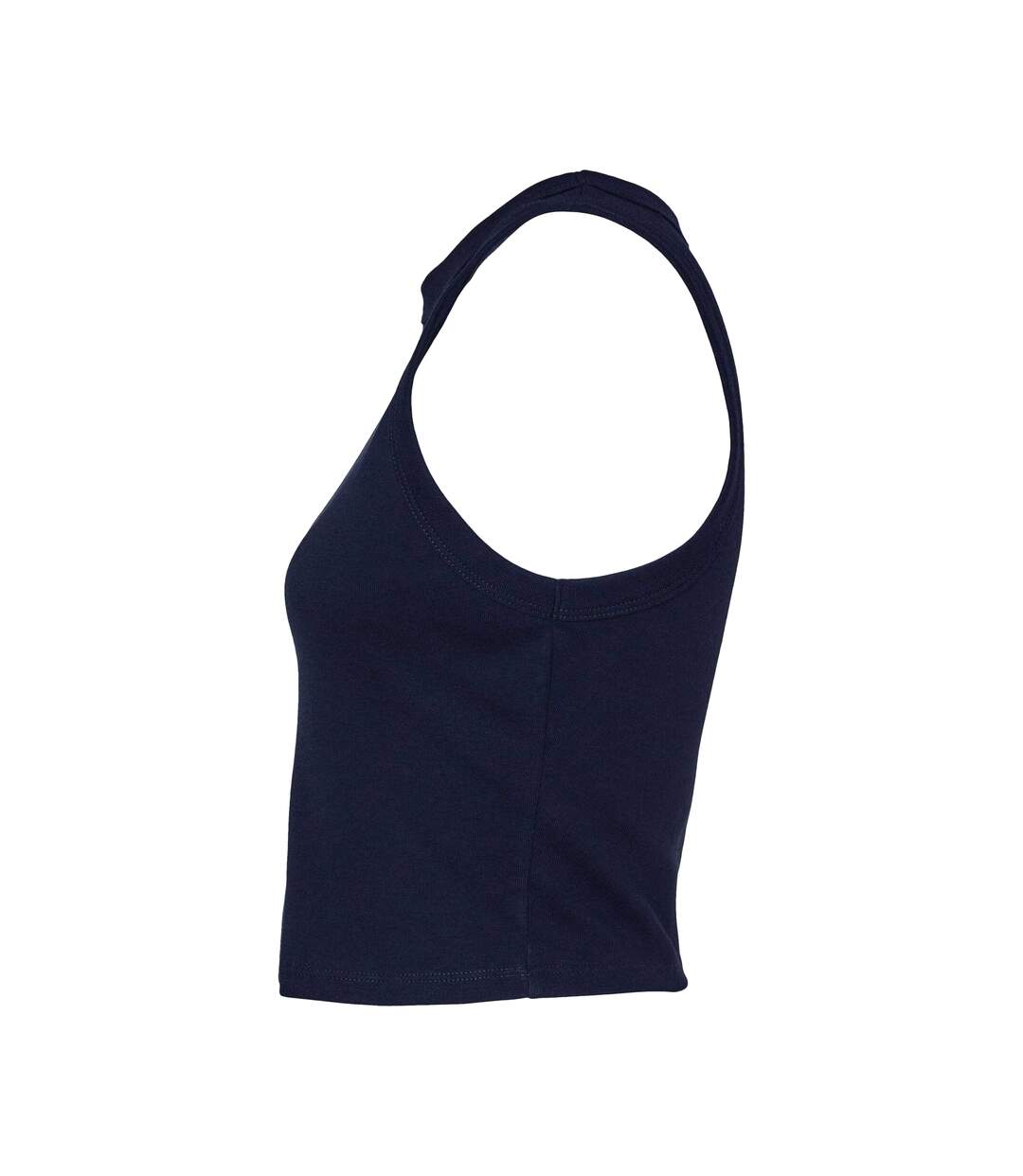 Womens/ladies Micro-rib Racerback Tank Top Solid Navy Bella + Canvas-2