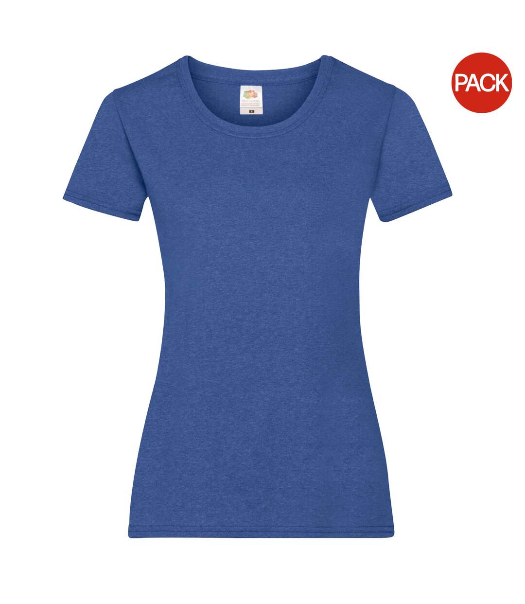 T-shirts manches courtes femmes bleu roi chiné Fruit of the Loom-1