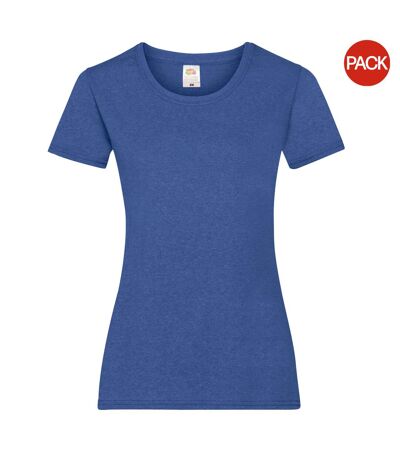 T-shirts manches courtes femmes bleu roi chiné Fruit of the Loom