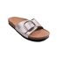 Womens/ladies sequoia buckle pu single strap sandals silver Where´s That From