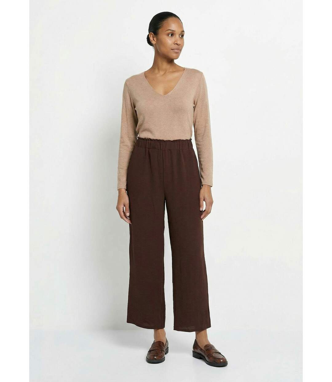 Pantalon large fluide en crêpe-3