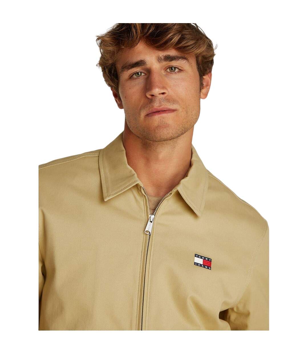 Mens Logo Full Zip Jacket Tan Tommy Jeans-4