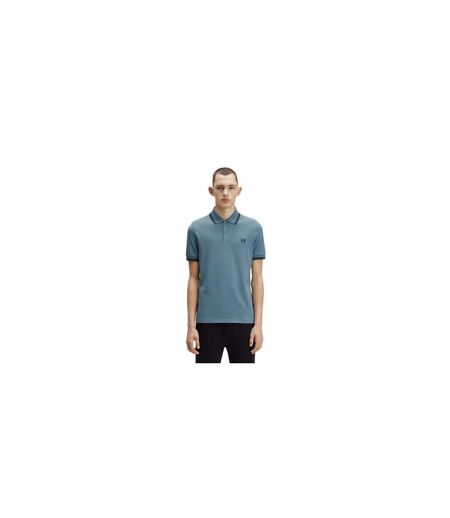 Mens Twin Tip Polo Shirt Blue Fred Perry
