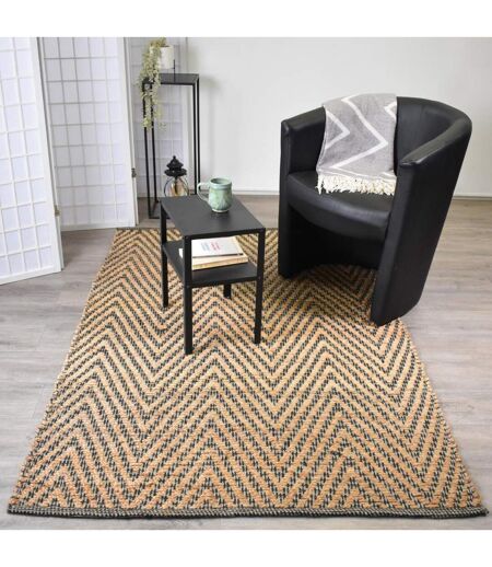 Tapis jute rectangle fait à la main motif simple