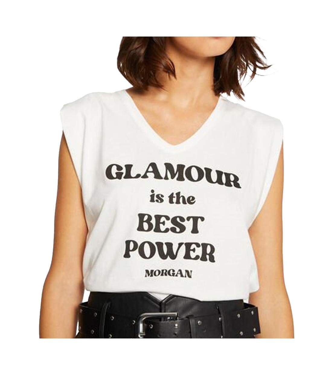 T-shirt Blanc Femme Morgan Glami - S-1