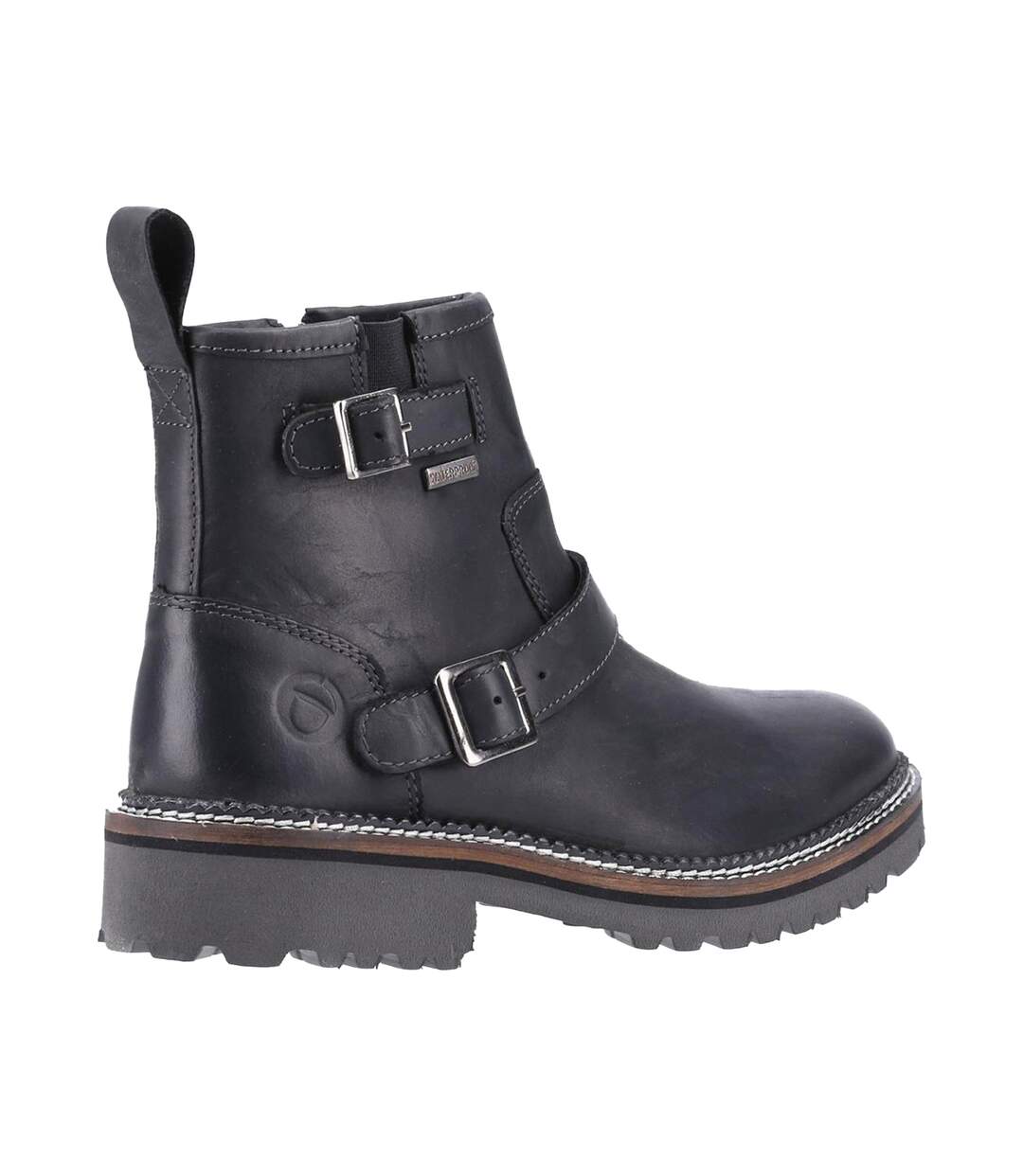 Womens/ladies Combe Zip Leather Ankle Boots Black Cotswold-2