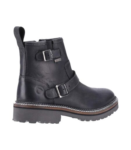 Womens/ladies Combe Zip Leather Ankle Boots Black Cotswold
