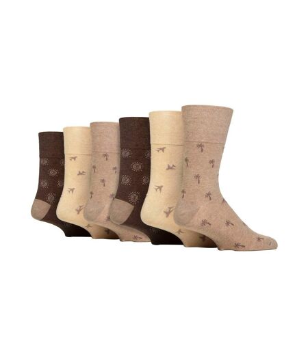 6 Pack Elastic Square Patterned Cotton Socks for Poor Circulation
