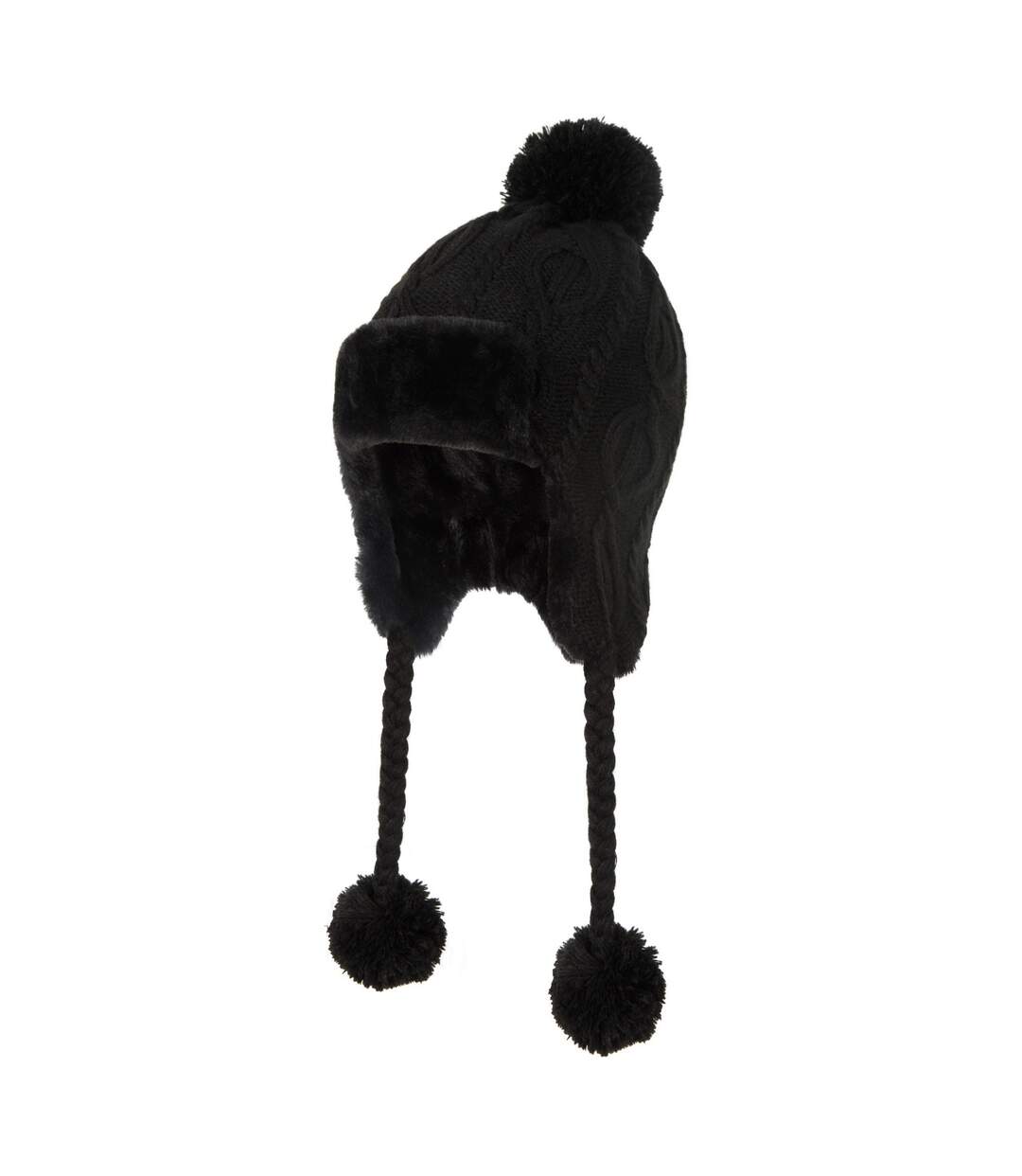 Womens/ladies sierra knitted thermal bomber hat black Mountain Warehouse