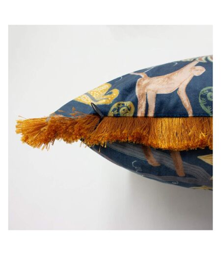 Furn Monkey Forest Cushion Cover (Blue/Orange) (20 x 20in) - UTRV1640