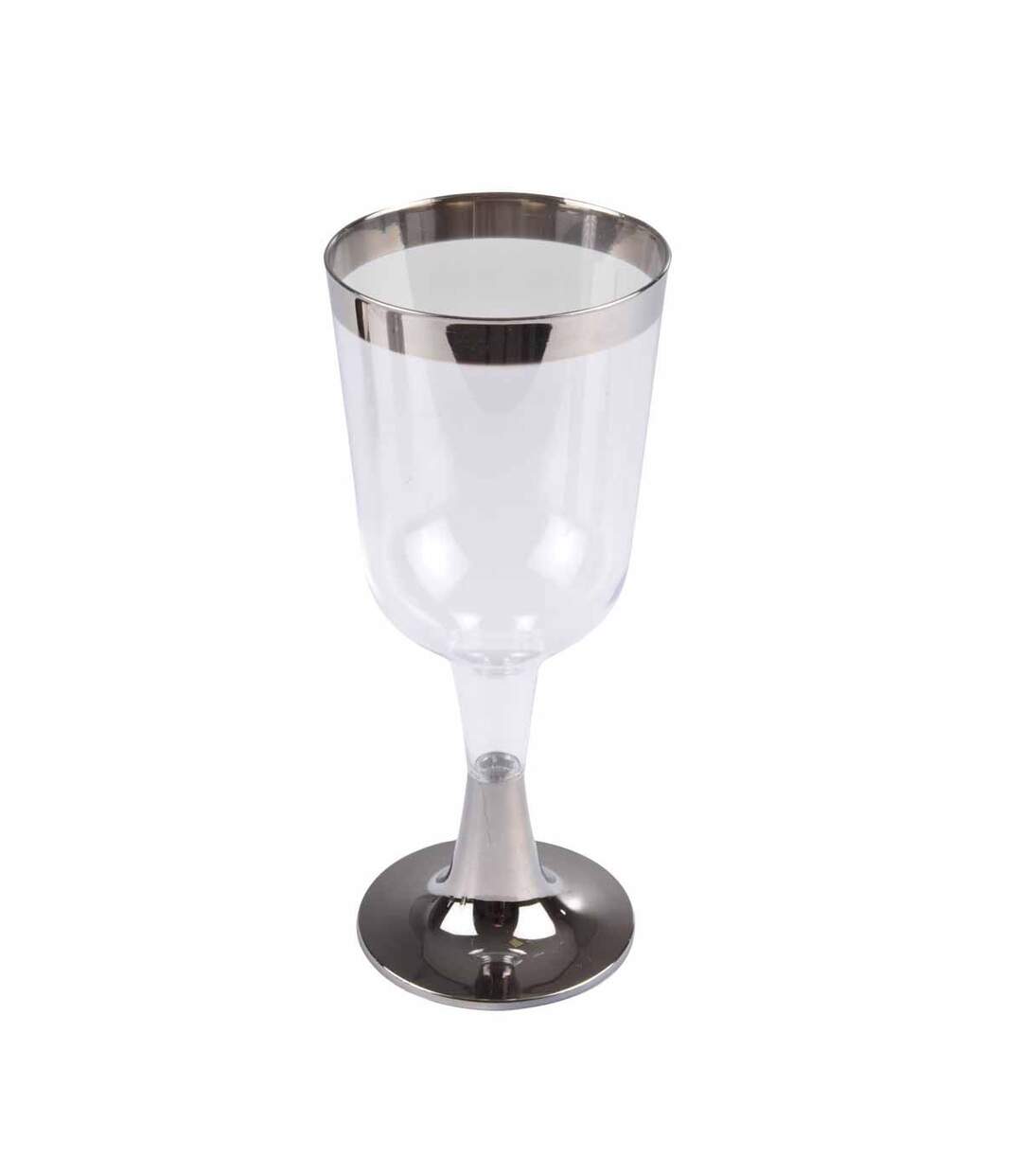 Lot de 6 Verres à Vin Réutilisable Liseré 18cl Argent-2