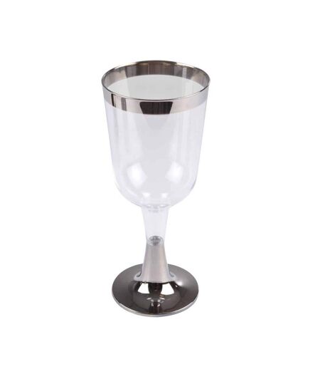 Lot de 6 Verres à Vin Réutilisable Liseré 18cl Argent