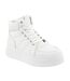 Womens/ladies Ecological Leather Sport Platform High Top Trainers White News-2