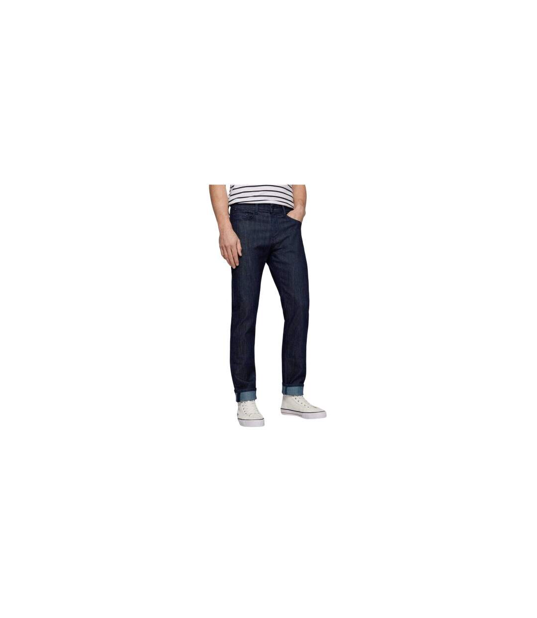 Mens Delaware3 Dark Wash Slim Jeans Navy Boss-1