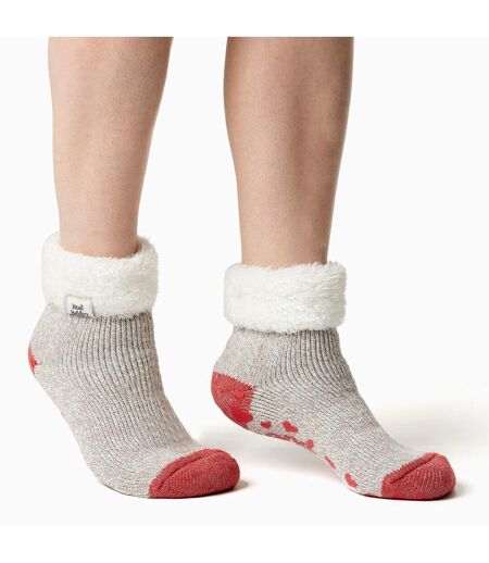 Ladies Non Slip Thermal Low Cut Ankle Slipper Bed Socks with Grips