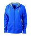 Sweat zippé à capuche femme - JN962 - bleu cobalt