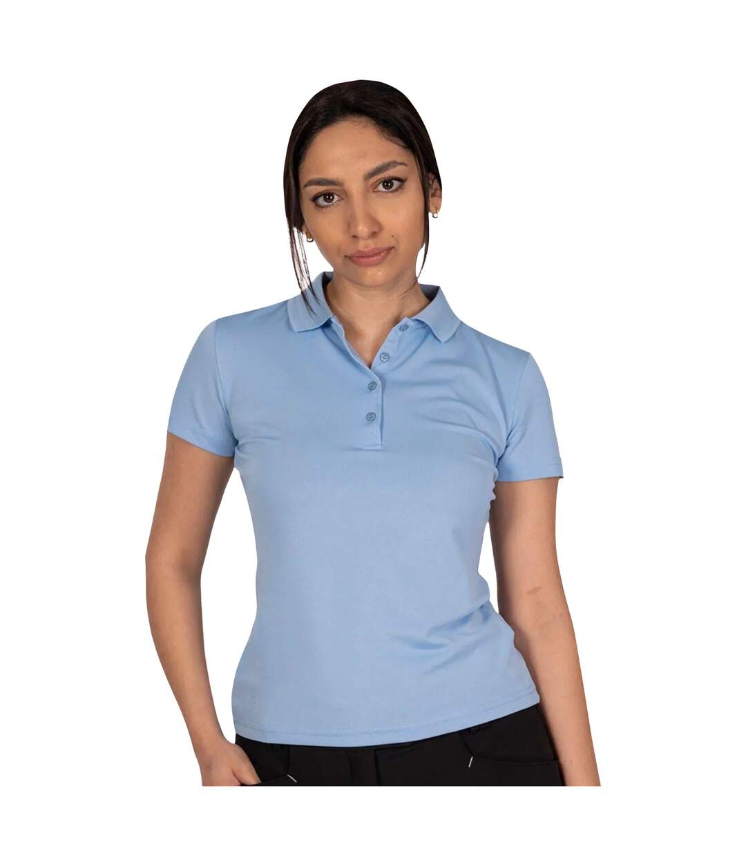 Womens/ladies Classic Micro Pique Golf Polo Shirt Cerulean Island Green-3