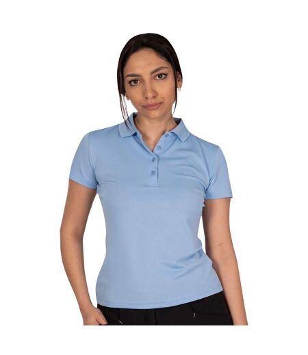 Womens/ladies Classic Micro Pique Golf Polo Shirt Cerulean Island Green