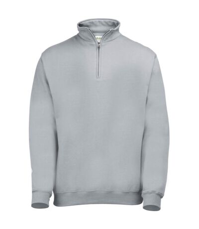 Awdis Mens Plain Sophomore ¼ Zip Sweatshirt (Heather Grey)