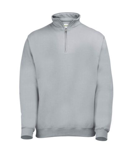 Awdis Mens Plain Sophomore ¼ Zip Sweatshirt (Heather Grey) - UTRW177
