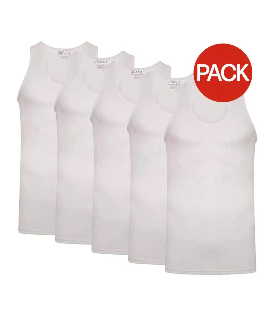 Débardeurs Motif/style Côtelé Homme Blanc Keanu-2