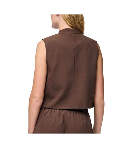 Gilet marron femme pieces pcminni flower