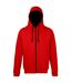 Veste zippée à capuche unisexe - JH053 - rouge et noir