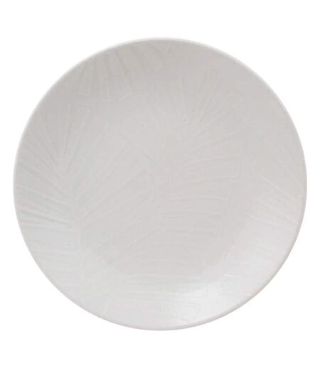 Lot de 6 Assiettes à Dessert Leaf 20cm Blanc
