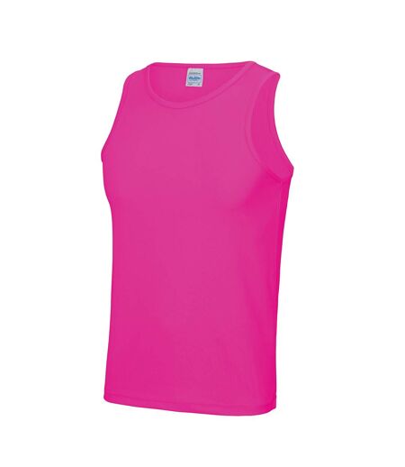 Just Cool Mens Sports Gym Plain Tank/Vest Top (Electric Pink) - UTRW687