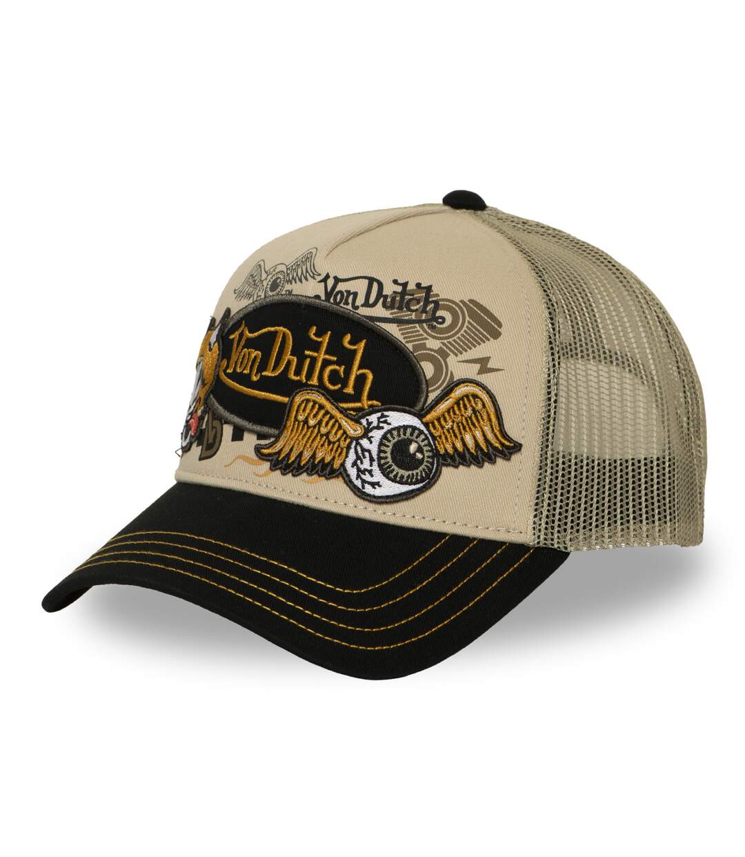 Casquette trucker filet avec patch et print Patches19 Vondutch-1