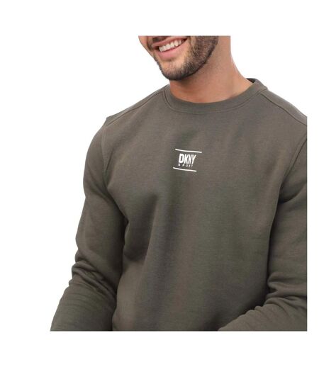 Unisex Adult Logo Printed Crew Neck Sweatshirt Green DKNY