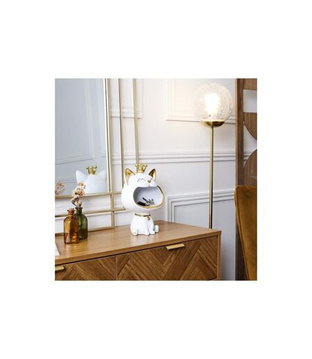 Vide-Poche Statue Chat 25cm Blanc