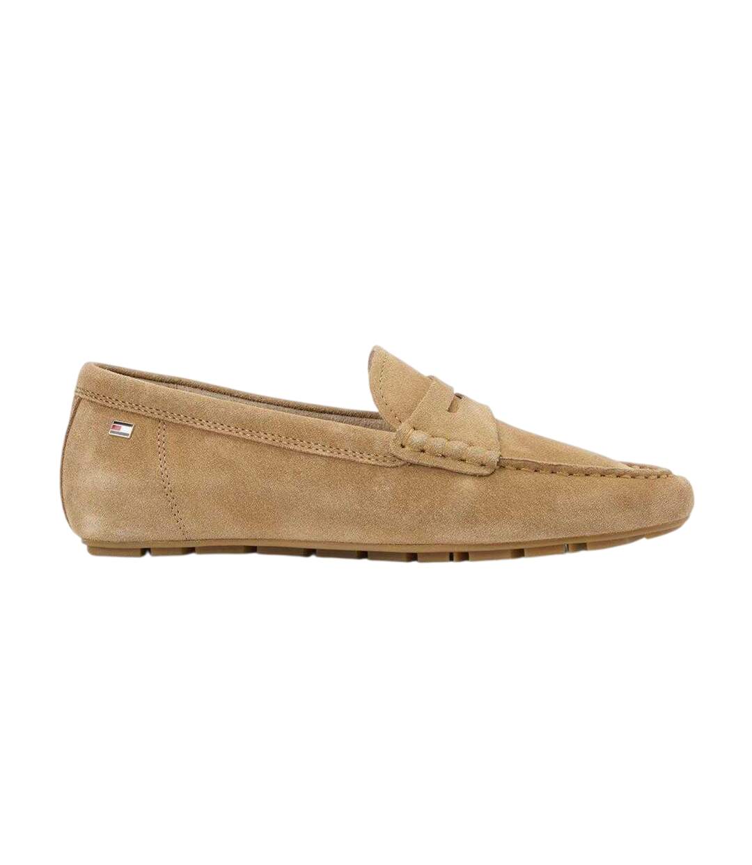 Womens/ladies Suede Flat Loafers Safari Tommy Hilfiger-1
