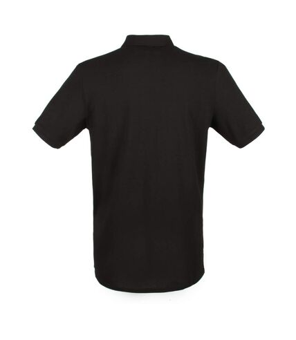 Henbury Mens Modern Fit Cotton Pique Polo Shirt (Black) - UTPC2590