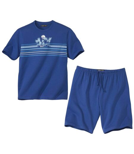Men's Blue Pyjama Short Set