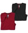 Pack of 2 Men's Red & Black T-Shirts Atlas For Men