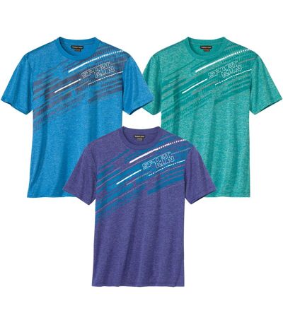 Paquet de 3 t-shirts en jersey homme - bleu violet vert
