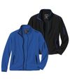 Pack of 2 Men's Outdoor Microfleece Jackets - Blue Black Atlas For Men