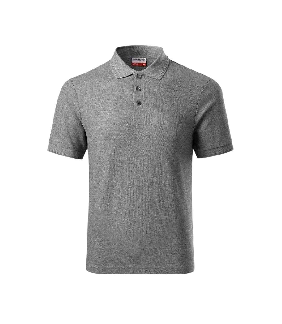 Mens Reserve Pique Work Polo Shirt Dark Grey Melange Melange Rimeck-1
