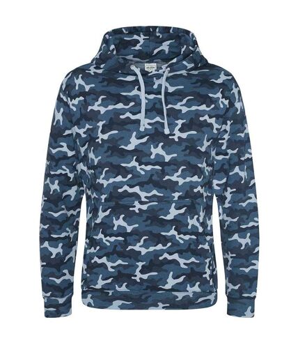 Sweat à capuche homme bleu camouflage Awdis