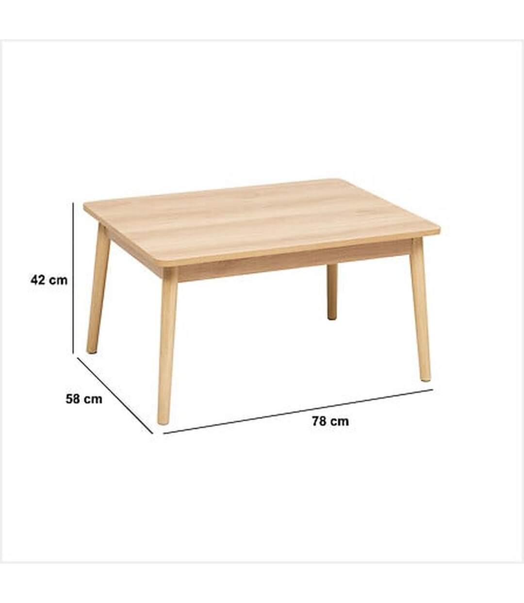 Table basse compacte effet chêne naturel ABANA - Beige-3