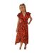 Robe Portefeuille Motif/style Imprimé Tigre Femme Orange AX Paris-4