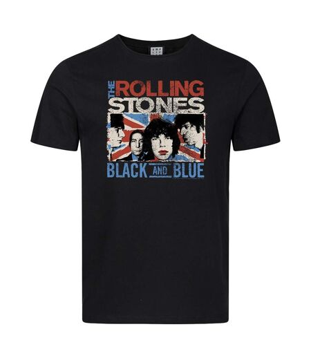 Unisex Adult Union Jack The Rolling Stones T-shirt Black Amplified