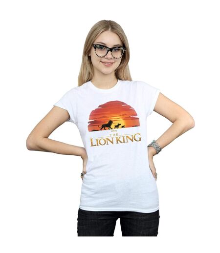 Disney T-shirt en coton avec logo Sunset du Roi Lion Womens/Ladies (Blanc) - UTBI25082