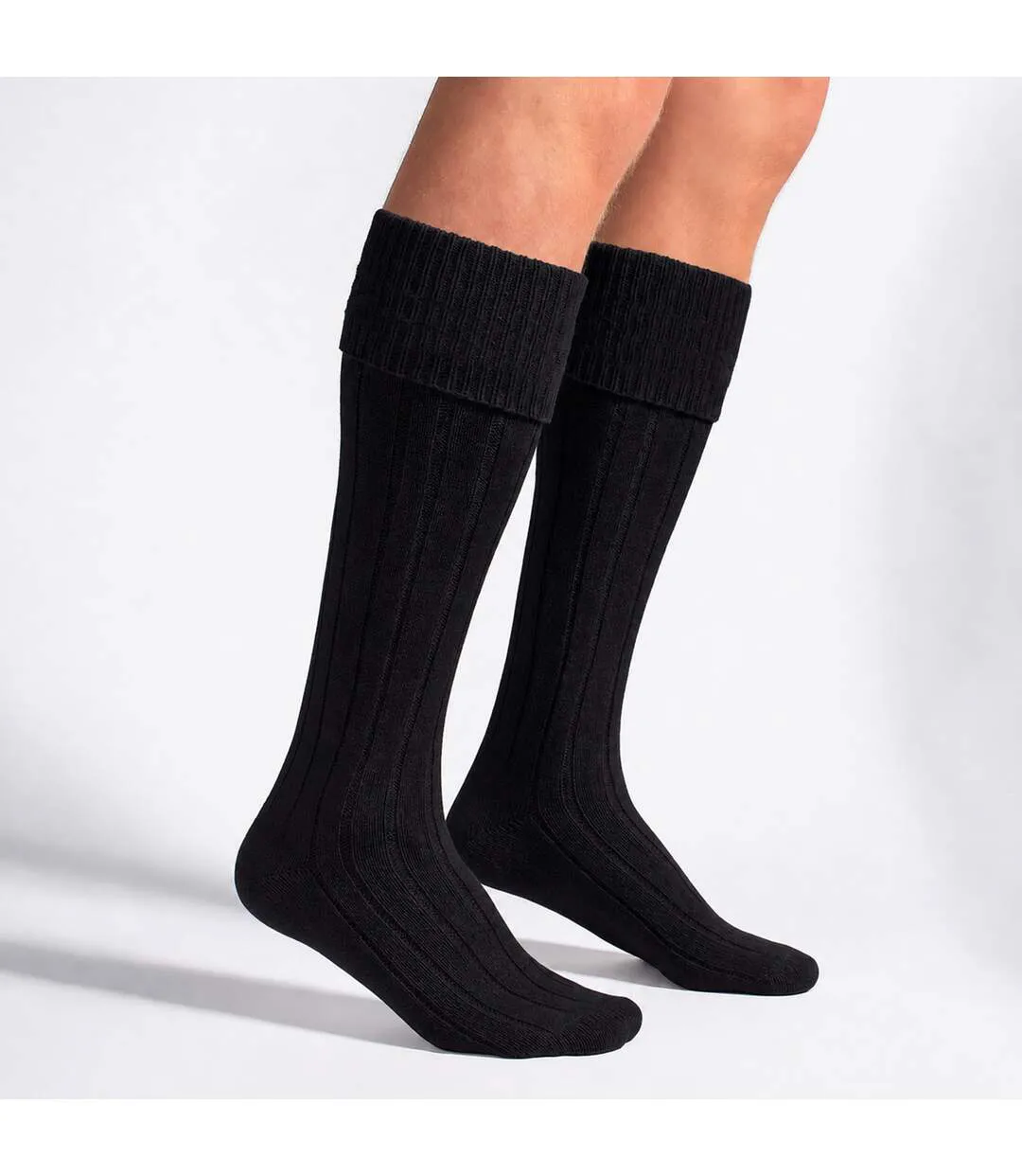 3 Pack Mens Wool Kilt Socks | Knee High Turnover Cuff Warm Long Socks-5