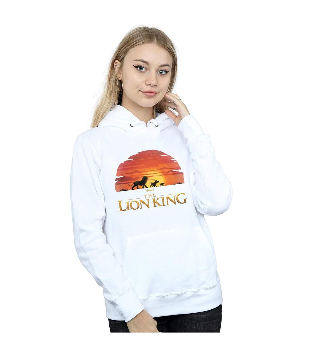 Disney - Sweat à capuche THE LION KING MOVIE SUNSET LOGO - Femme (Blanc) - UTBI9421-2