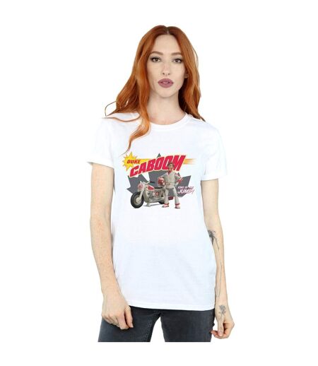 Disney Womens/Ladies Toy Story 4 Duke Caboom King Of The Jump Cotton Boyfriend T-Shirt (Blanc) - UTBI46983