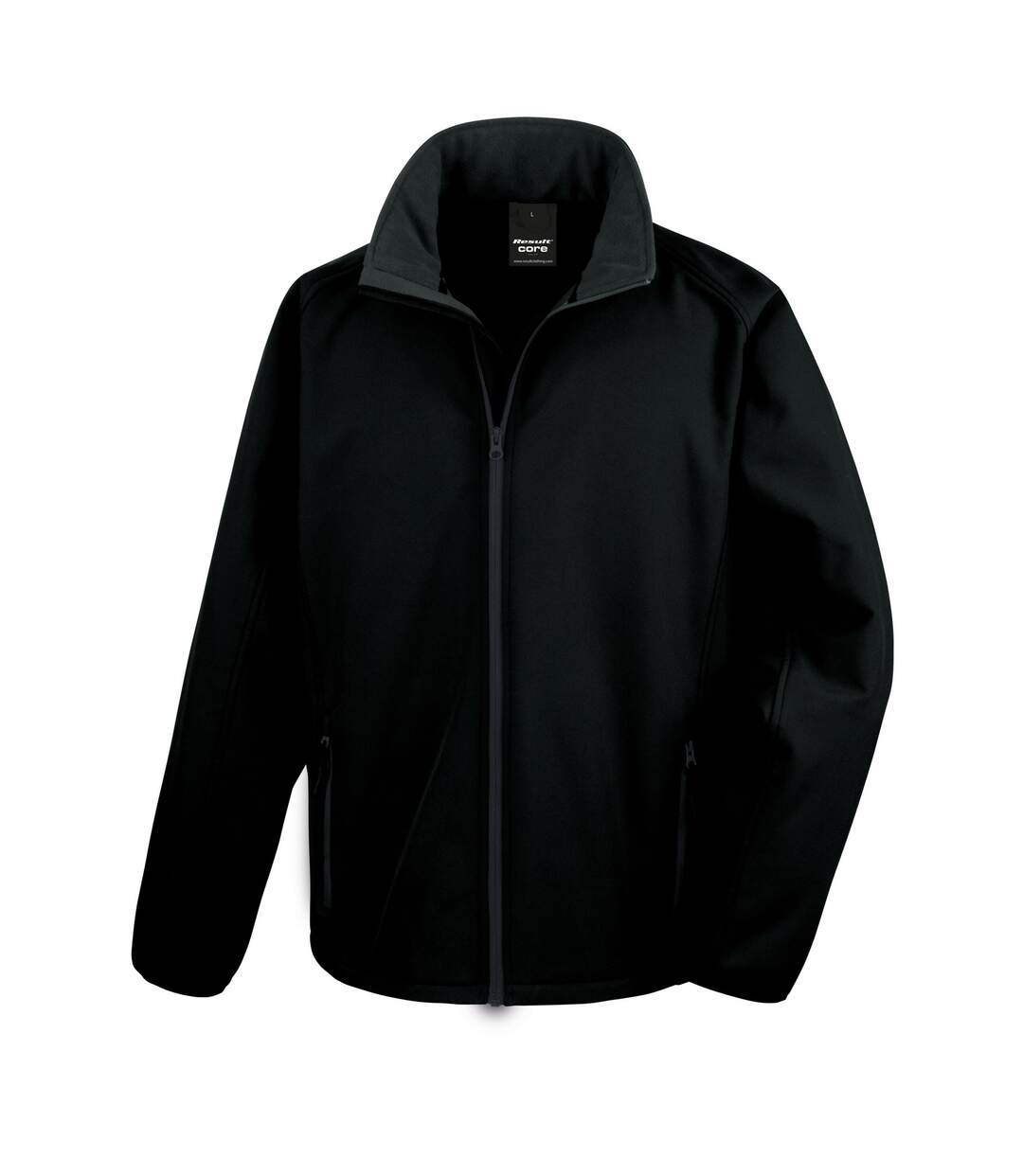 Mens printable soft shell jacket black Result Core-1