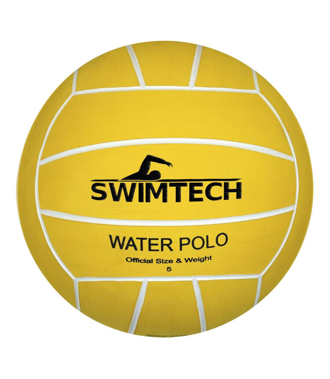Ballon De Water-polo Taille 4 Jaune Noir SwimTech-1